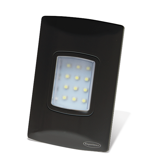 LAMPARA DE EMERGENCIA LED 100 LÚMENES DE EMPOTRAR EN CHALUPA COLOR NEGRO CODIGO 39043