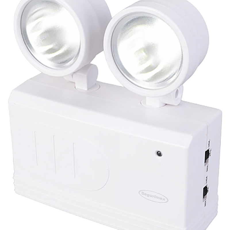 LAMPARA DE EMERGENCIA LED CUADRADA 200 LUMENES 2 FAROS CODIGO 24530