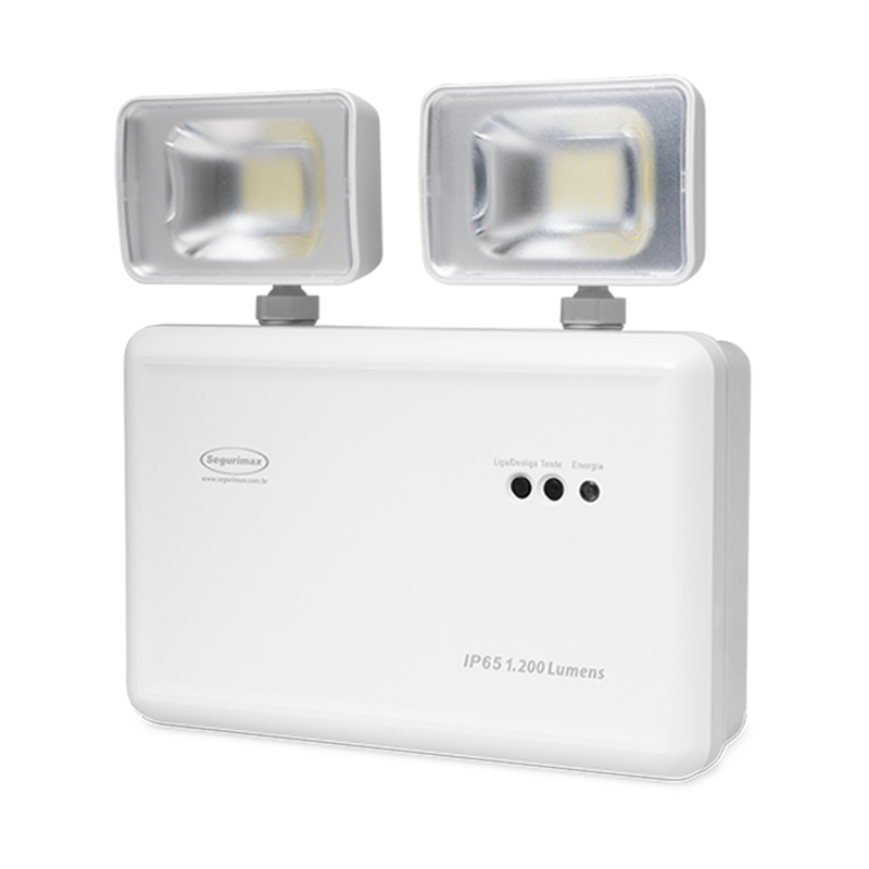 LAMPARA DE EMERGENCIA LED ALTO FLUJO 1200 LÚMENES 2 FAROS IP 65 INTEMPERIE CODIGO 26568