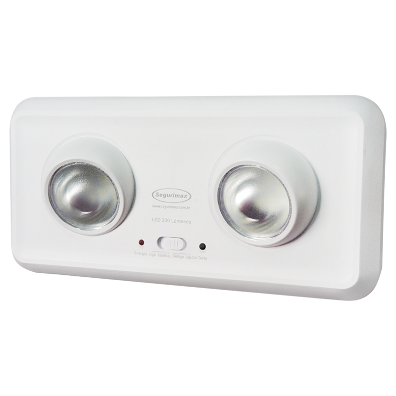 LAMPARA DE EMERGENCIA LED RECTANGULAR 200 LÚMENES CON 2 FAROS MOVILES CODIGO 28105