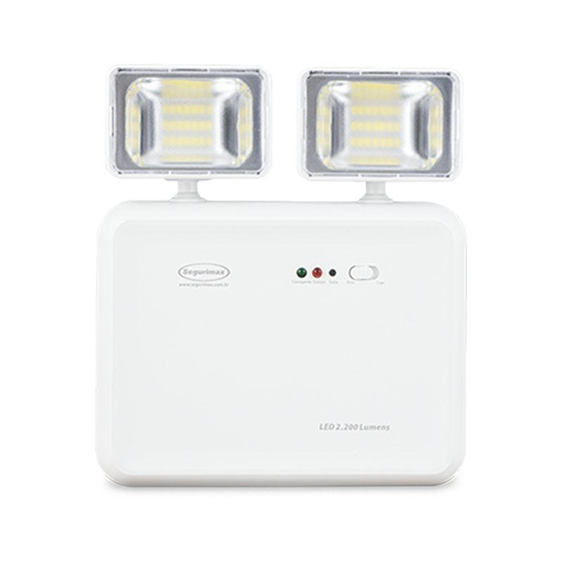 LAMPARA DE EMERGENCIA LED ALTO FLUJO 2200 LÚMENES 2 FAROS IP20 450M² CODIGO 24080