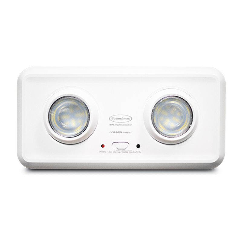 LAMPARA DE EMERGENCIA LED RECTANGULAR 400 LÚMENES CON 2 FAROS MOVILES CODIGO 27025